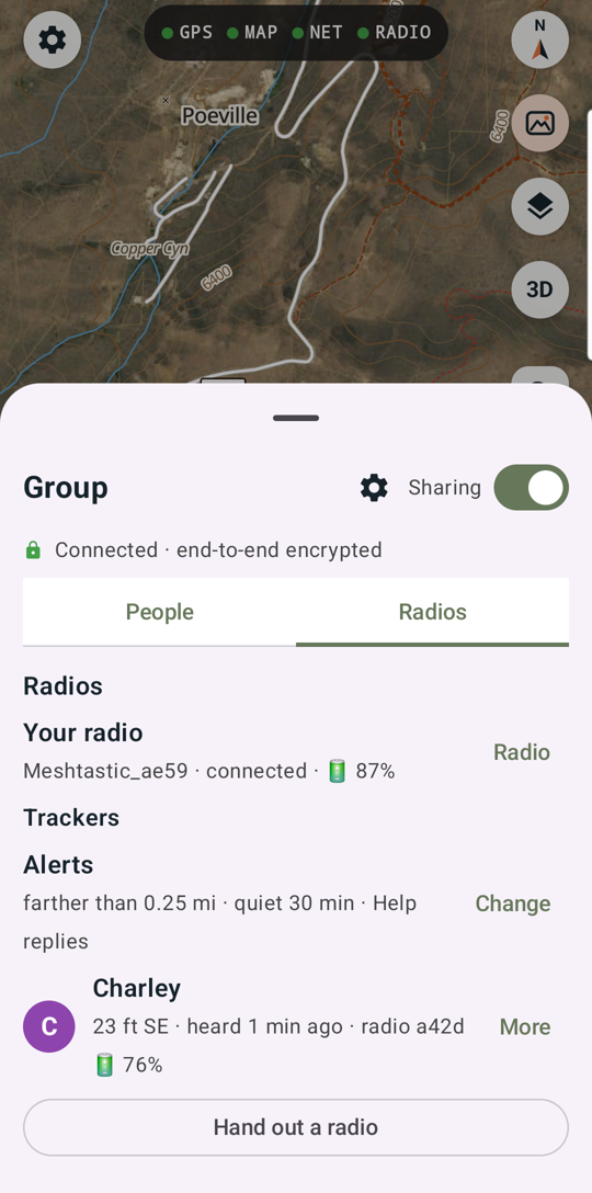 Group › Radios: your radio, alerts and trackers
