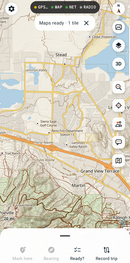 A square downloaded: the offline topo map