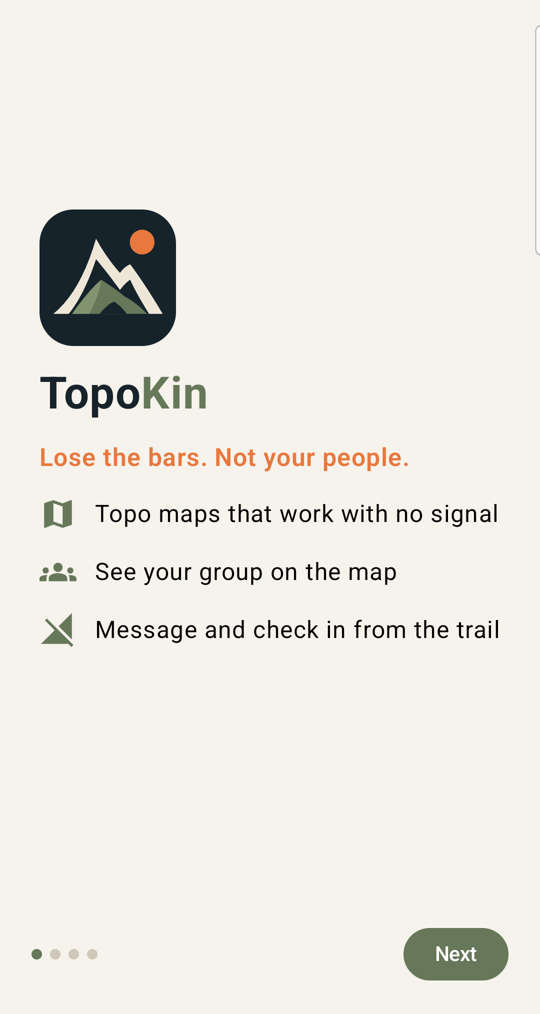 The welcome screen