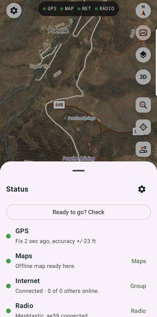 The Status panel